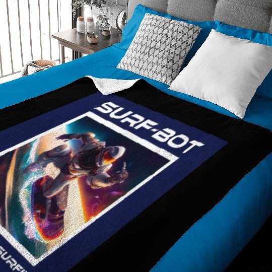 Robot Silver Surfer Baby Blankets