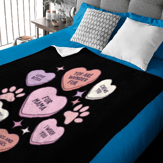 My Dog Is My Valentine Conversation Hearts Baby Blankets