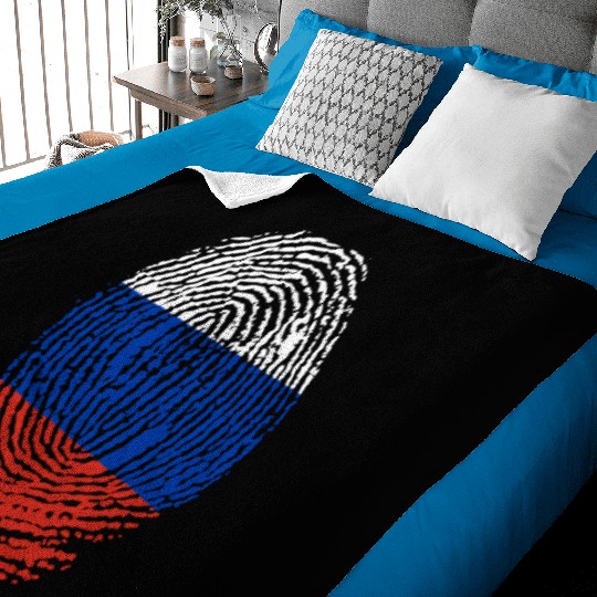 Russian flag fingerprints Baby Blankets