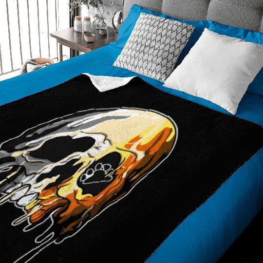 Bear LGBTQ Candle Sugar Skull Gay Pride Baby Blankets