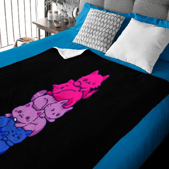 Bi Pride Cat LGBT Bisexual Flag Cute Kawaii Cats Baby Blankets