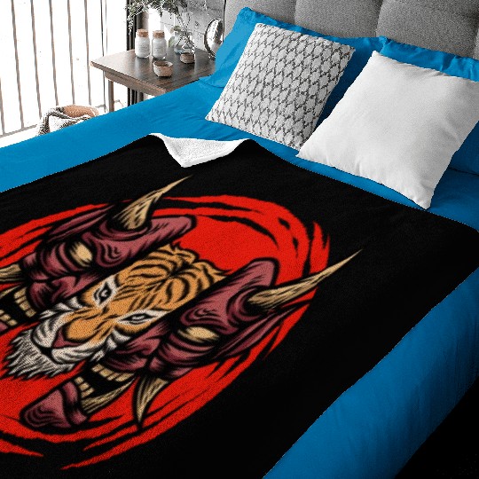 Bushido kabuki samurai japan graphic devil tiger m Baby Blankets