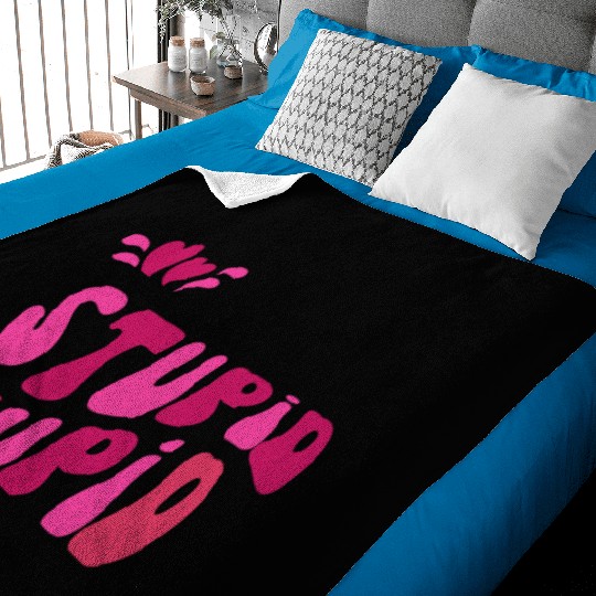 stupid cupid Baby Blankets