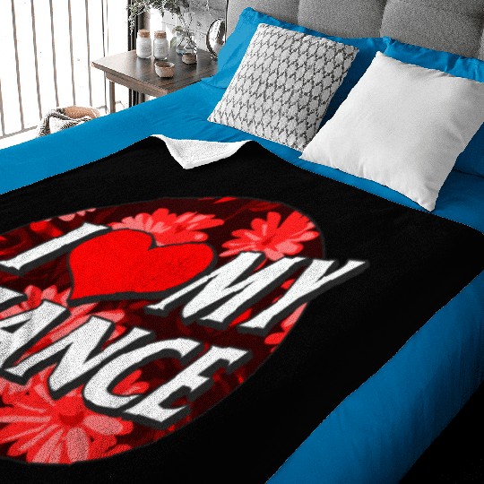Valentines Baby Blankets, I Love My Fiance Heart Floral