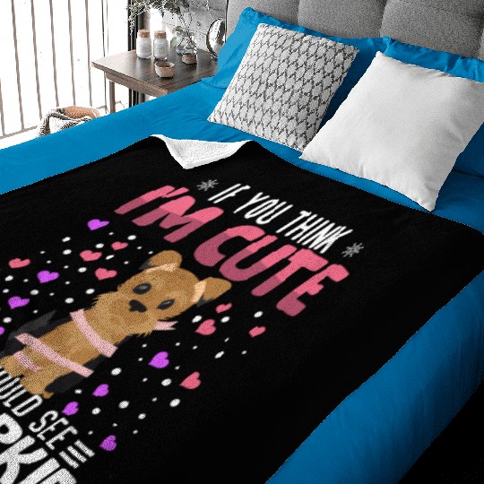 Yorkie Heart Valentine's Day Animal For Womens Baby Blankets