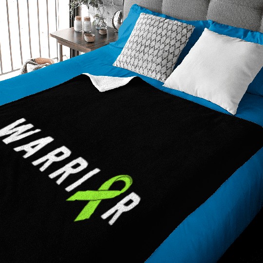 Warrior Lime Green Awareness Ribbon Lyme Disease Baby Blankets