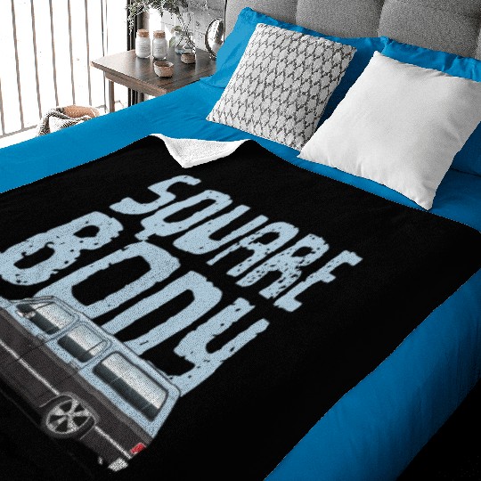 square body Light Blue Baby Blankets