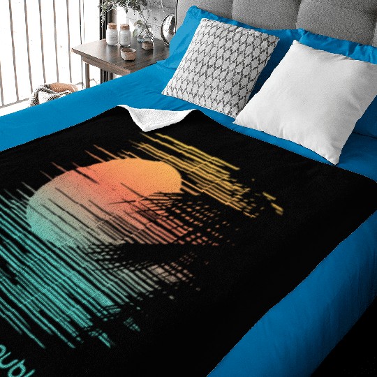 Artistic Dominican Republic Palm Tree Vacation Baby Blankets