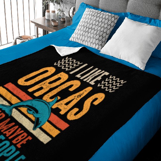 I Like Orcas and Maybe 3 People, Orca Killer Whale Baby Blankets