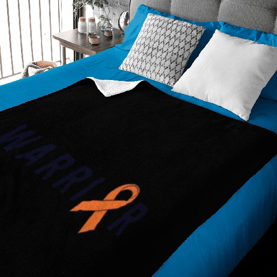 Leukemia Warrior Lymphoma Cancer Orange Ribbon Baby Blankets