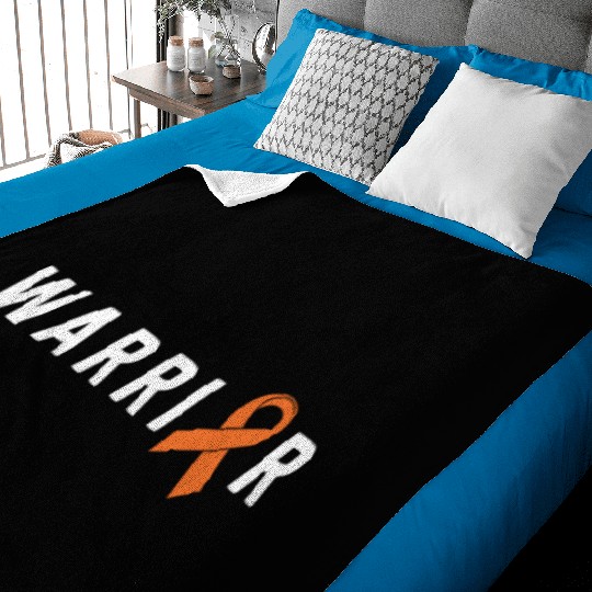 Leukemia Warrior Lymphoma Cancer Orange Ribbon Baby Blankets