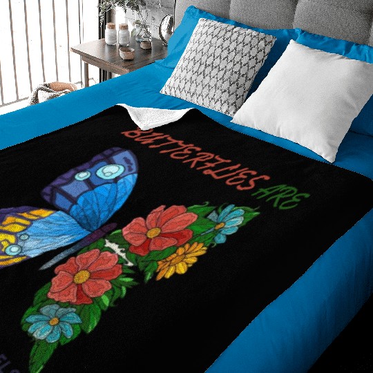 BUTTERFLIES ARE NATURES ANGELS Baby Blankets