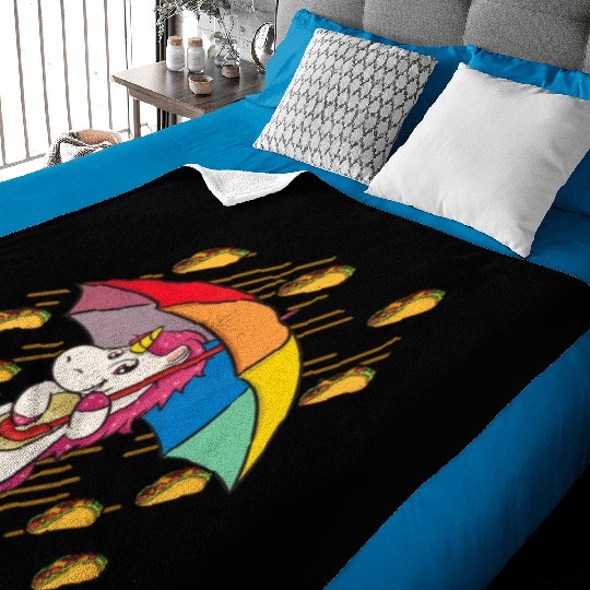 Raining Tacos Unicorn Lover Umbrella Cinco de Mayo Baby Blankets