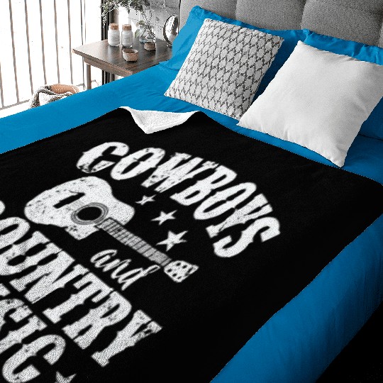 Cowboys and Country Music USA America Cowboys Baby Blankets