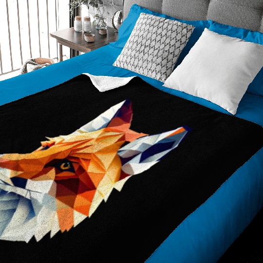 Fox Polygon Wild Animal Lover Wildlife Zookeeper Baby Blankets