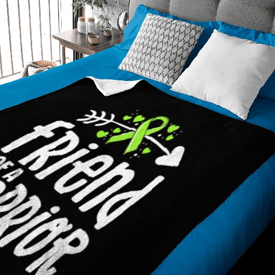 Friend Of A Warrior Lime Green Ribbon Lyme Baby Blankets