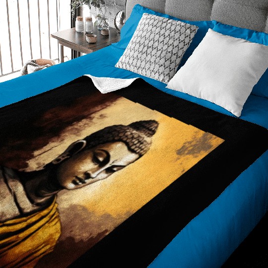 The Serenity of Zen Buddha Watercolor Meditation Baby Blankets