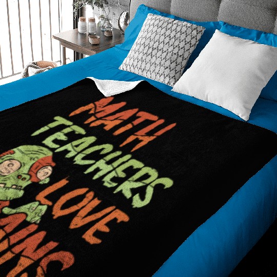 Math Teachers Love Brains - Halloween Costume Math Baby Blankets