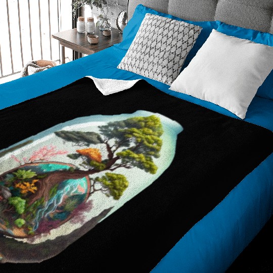 Bonsai Tree Terrarium Baby Blankets