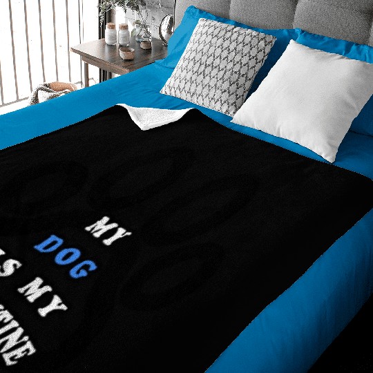 My dog is my valentine Baby Blankets