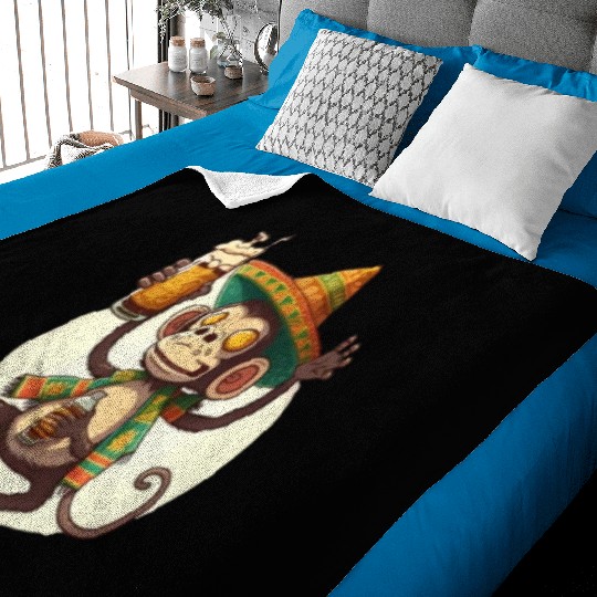 Funny Spider Monkey Lover Mexican Spider Monkey Baby Blankets