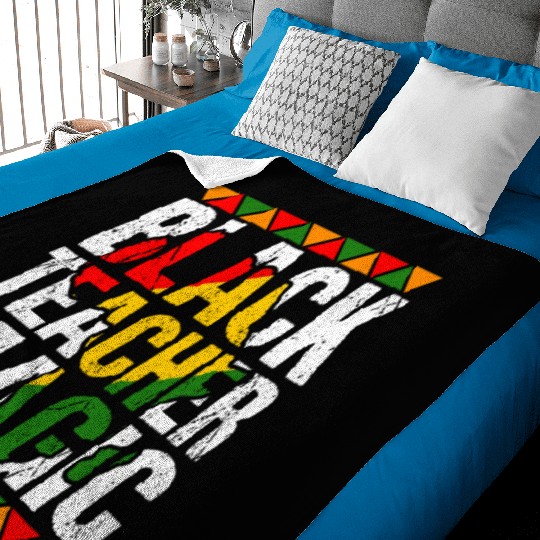 Black Teacher Magic Baby Blankets Melanin Pride Black