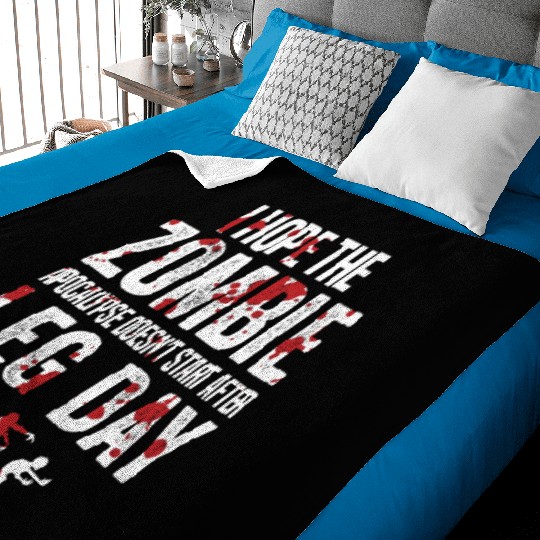 Funny Zombie Leg Day For Gym Lover Baby Blankets