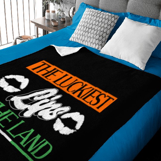 The Luckiest Lips In The Land - St Patricks Day Baby Blankets