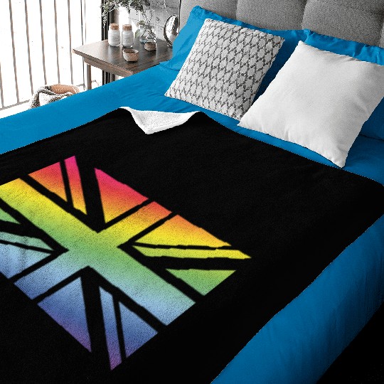 Union Jack / Rainbow Flag (Great Britain / UK) Baby Blankets