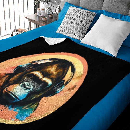 Gorilla DJ Beat Baby Blankets