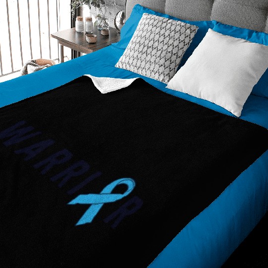 Prostate Cancer Warrior Light Blue Ribbon Dad Baby Blankets