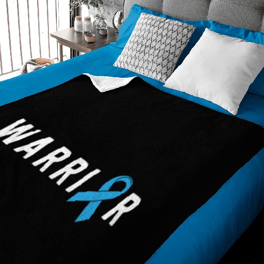 Prostate Cancer Warrior Light Blue Ribbon Dad Baby Blankets