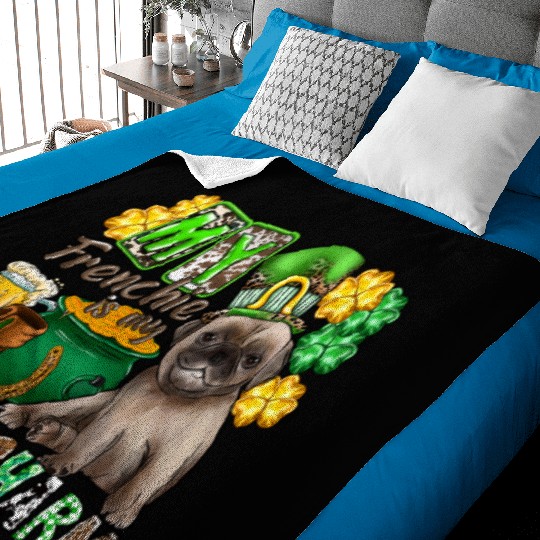 My Frenchie Is My Lucky Charm Baby Blankets