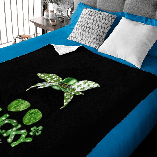 One Lucky Nana Matching Family St Patricks Day Baby Blankets