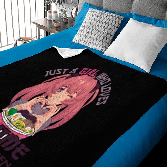 Just a girl who loves anime ramen Baby Blankets