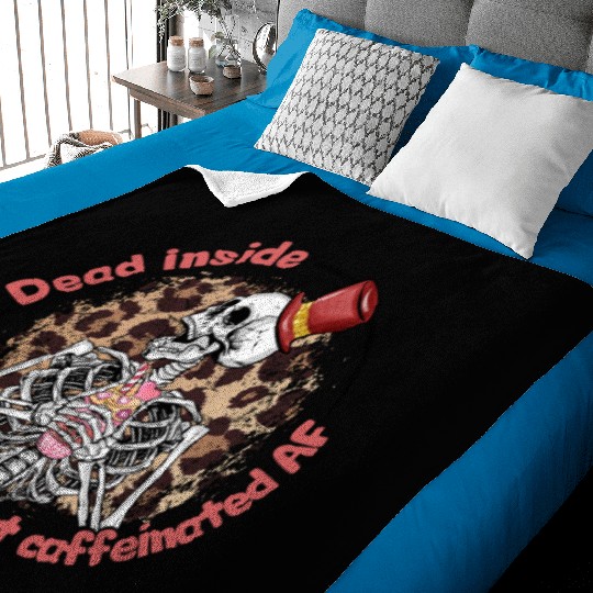 Dead Inside Caffeinated Skeleton Valentine Day Baby Blankets