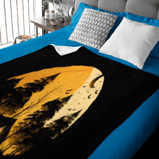 I Love Camping Cool Camping Trip Big Moon Baby Blankets