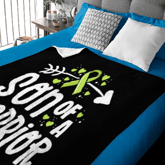 Son Of A Warrior Lymphoma Cancer Awareness Family Baby Blankets
