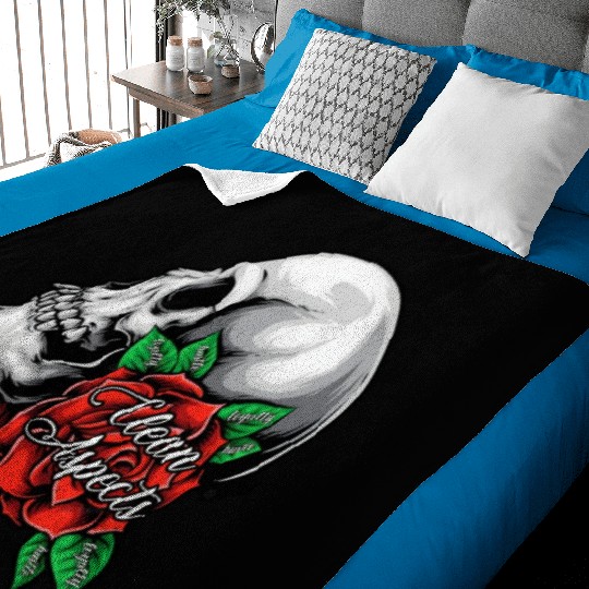 CA SKULL AND ROSES Baby Blankets