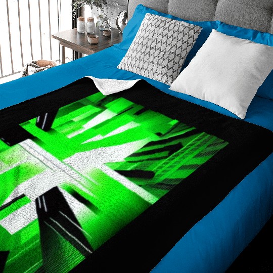 Cyberpunk Inspired Green Theme Baby Blankets