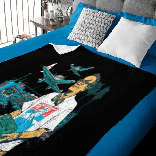 Miniature Plane Lover Cool Retro Radio Controlled Baby Blankets