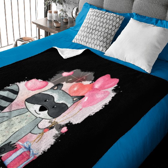 Raccoon Valentines Day Trash Panda Raccoon lover Baby Blankets