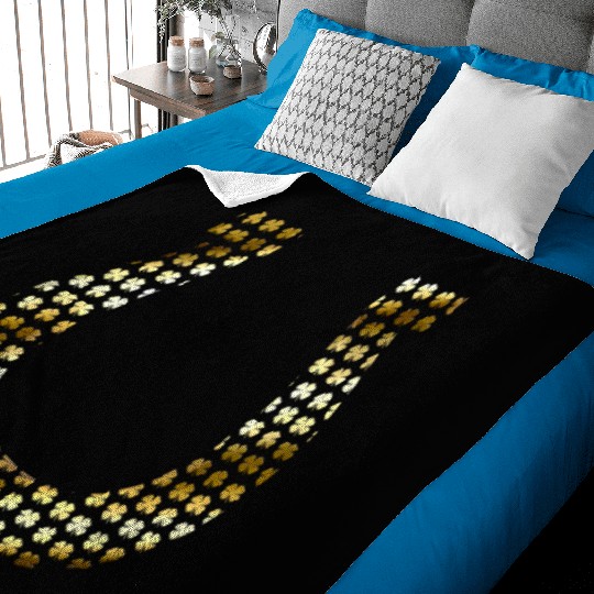 Golden Shamrocks Forming A Horseshoe On St Baby Blankets