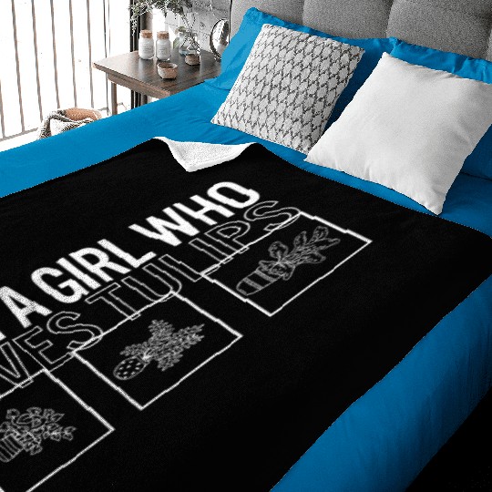 Just A Girl Who Loves Tulips, Garden Plant Baby Blankets