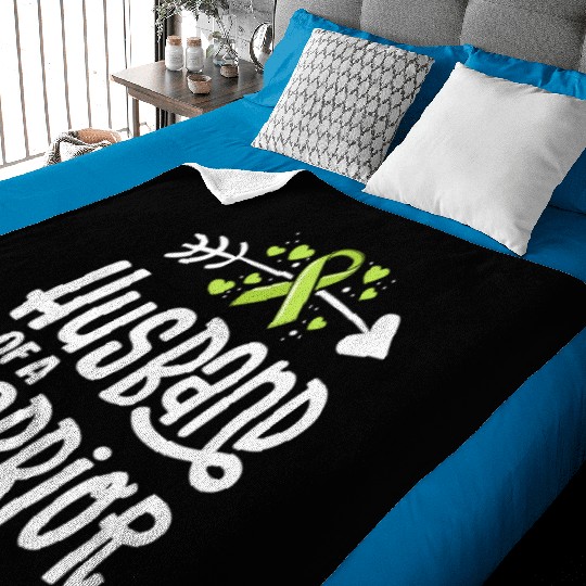 Husband Of A Warrior Lymphoma Cancer Awareness Baby Blankets
