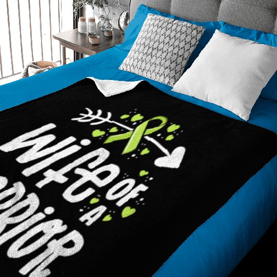 Wife Of A Warrior Lymphoma Cancer Awareness Baby Blankets