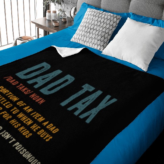 Vintage Dad Tax Definition Men Funny Father's Day Baby Blankets