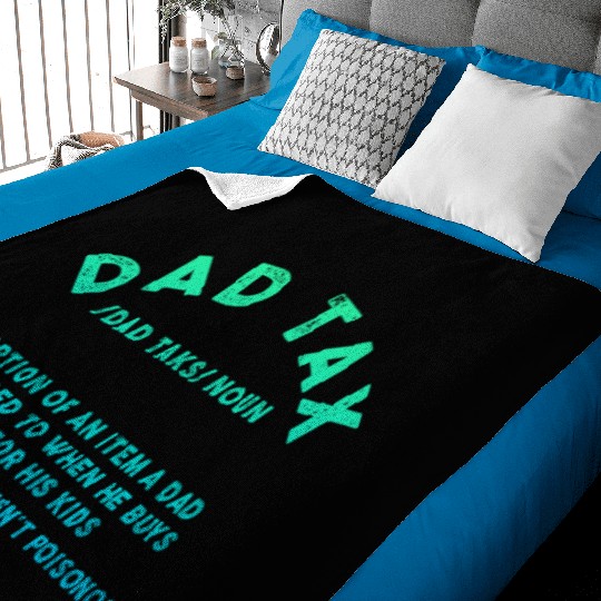 Vintage Dad Tax Definition Men Funny Father's Day Baby Blankets