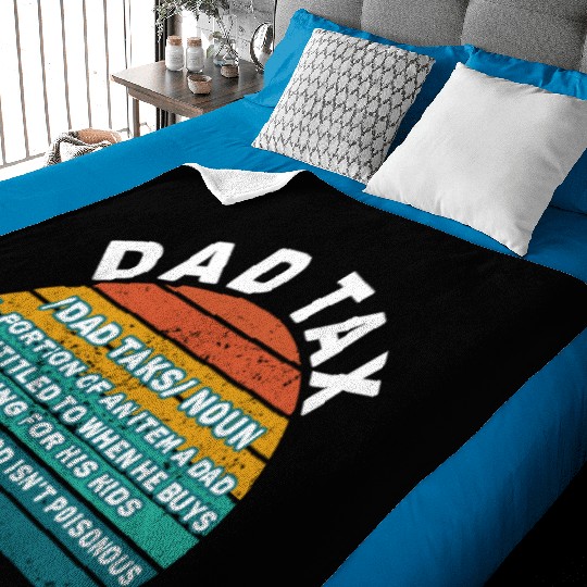 Vintage Dad Tax Definition Men Funny Father's Day Baby Blankets