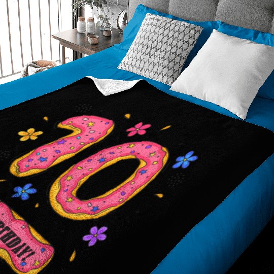 10th Birthday,10 Years old, Ten Year Old Birthday Baby Blankets